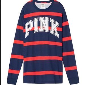 VS PINK Long Sleeve Campus Tee